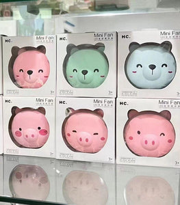 Kartsyy Cute Pig LED Mirror Fan